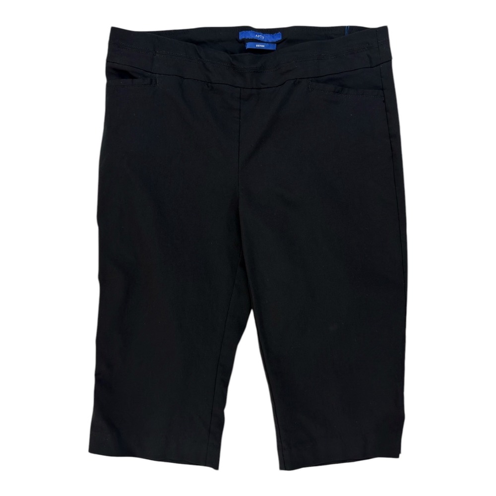 Apt 9 Brynn Capri Pants 12P Black Cropped Officecore Chic Minimalist Modern
